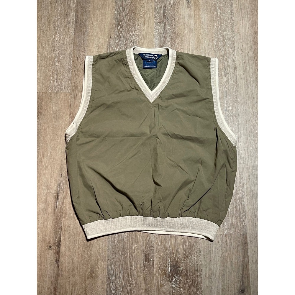 Sunderland of Scotland Golf‎ Windbreaker Vest Mens Large Olive Green